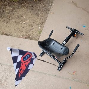 Sleek Black Kids Go-Kart with Racing Flag
